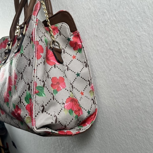 Vintage Retro Y2K Purse Cat Pattern Baby Phat Floral Lattice Tote by Kimora Lee - Picture 5 of 12